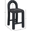 Pemberly Row Black Boucle and Vegan Leather Counter Stool