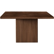 Pemberly Row Brown Solid Wood Dining Table with Oak Veneer Square Top