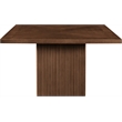 Pemberly Row Brown Solid Wood Dining Table with Oak Veneer Square Top