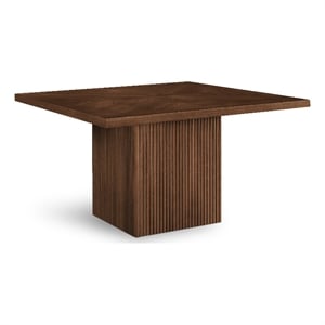 Pemberly Row Brown Solid Wood Dining Table with Oak Veneer Square Top