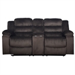 Pemberly Row 2-Piece Wood & Polyester Reclining Living Room Set in Brown