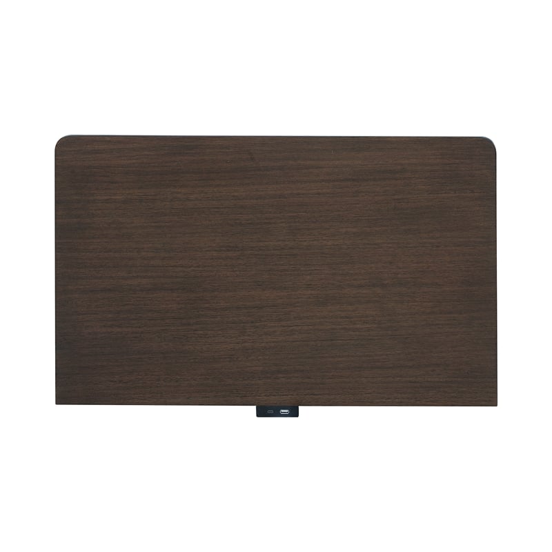Pemberly Row 3-Drawer Nightstand with USB Ports in Piano Brown Finish