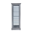 Pemberly Row Side Entry Curio Cabinet in Gray Wood Finish with Mirror Backing