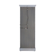 Pemberly Row Side Entry Curio Cabinet in Gray Wood Finish with Mirror Backing