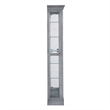 Pemberly Row Side Entry Curio Cabinet in Gray Wood Finish with Mirror Backing