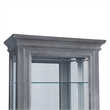 Pemberly Row Side Entry Curio Cabinet in Gray Wood Finish with Mirror Backing