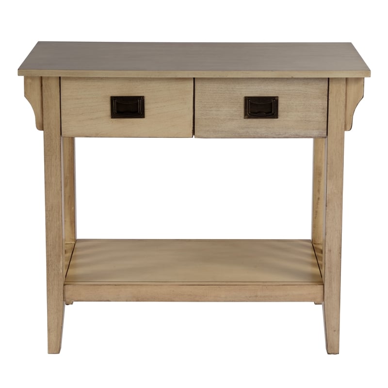 Pemberly Row 36 in W 2 Drawer Wood Console in Antique Beige
