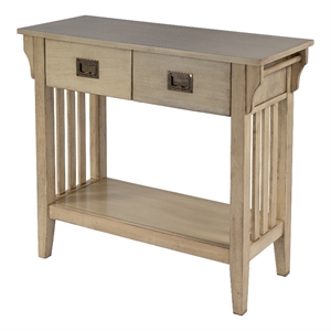 Pemberly Row 36 in W 2 Drawer Wood Console in Antique Beige