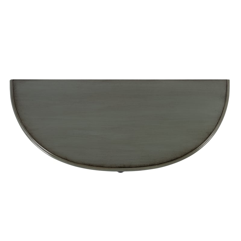 Pemberly Row Demilune Hand Painted Wood Console Table in Pastel Green