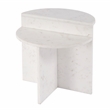 Pemberly Row Round Marble Accent Table in White 19.5