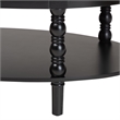 Pemberly Row Black Wood Coffee Table with 1 Drawer and Spindle Legs