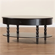 Pemberly Row Black Wood Coffee Table with 1 Drawer and Spindle Legs