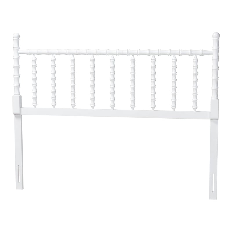 Pemberly Row Edaline Bamboo-Inspired Wood King Headboard in White