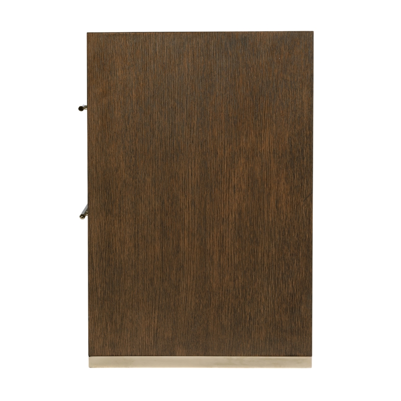 Pemberly Row 28 in Wide Cocoa Brown 2 Drawer Nightstand in Wood