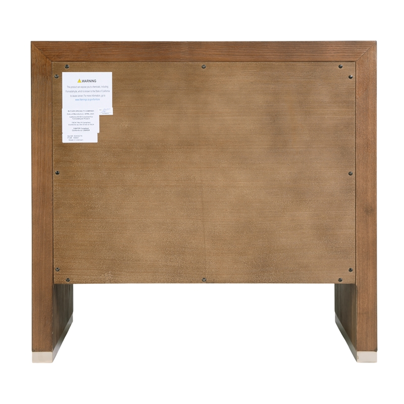 Pemberly Row 28 in Wide Cocoa Brown 2 Drawer Nightstand in Wood