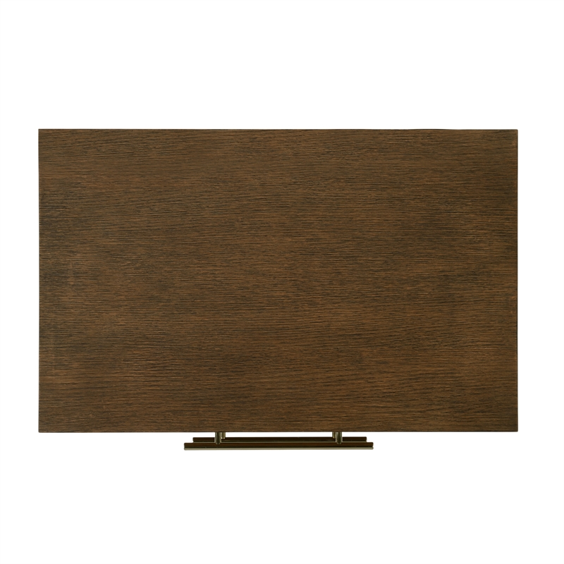 Pemberly Row 28 in Wide Cocoa Brown 2 Drawer Nightstand in Wood