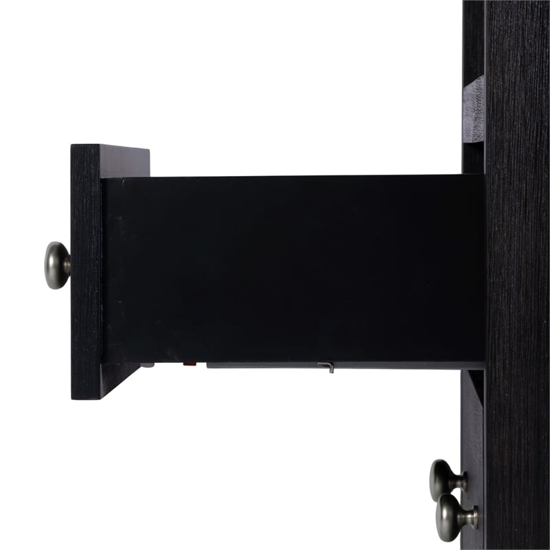 Pemberly Row 28 in Wide Coffee Brown 2 Drawer Nightstand in Wood