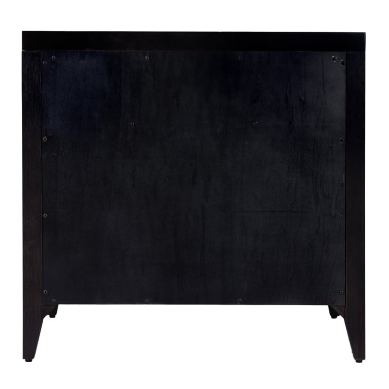 Pemberly Row 28 in Wide Coffee Brown 2 Drawer Nightstand in Wood