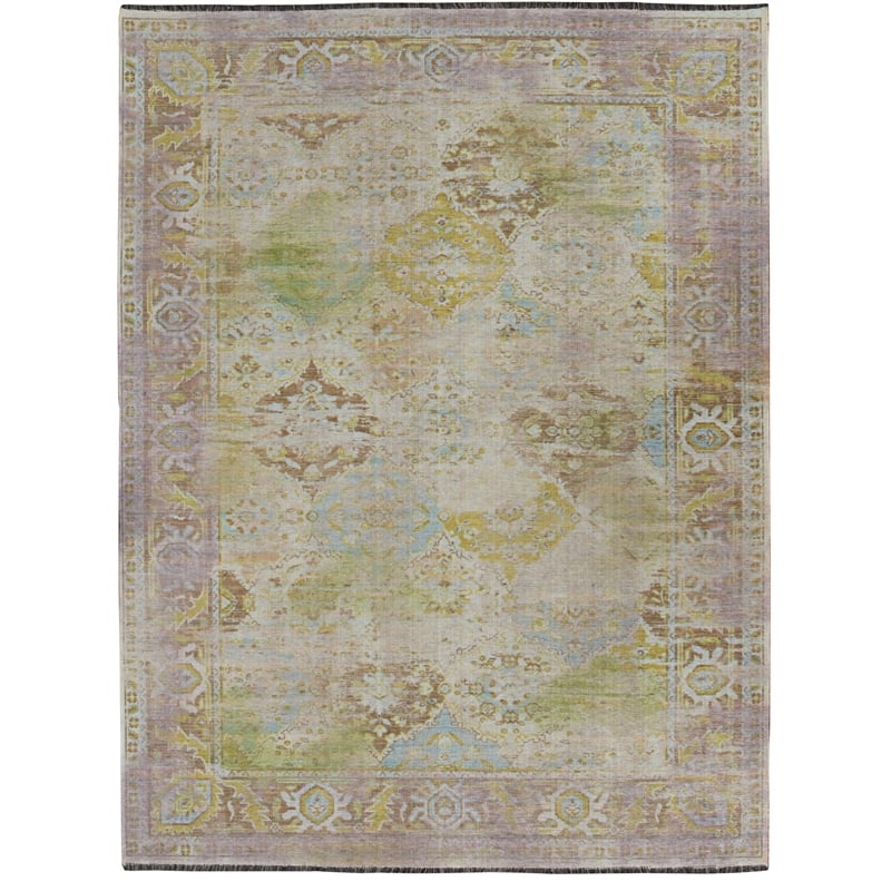 Pemberly Row 2' x 3' Polyester Accent Rug in Lilac and Green