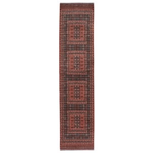 Pemberly Row 2' x 10' Runner Rug in Red and Black Polyester