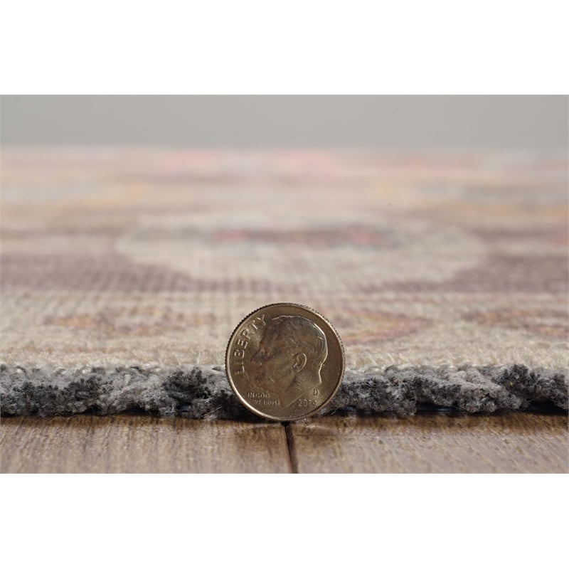 Pemberly Row 3' X 5' Accent Rug in Brown and Beige Polyester Chenille