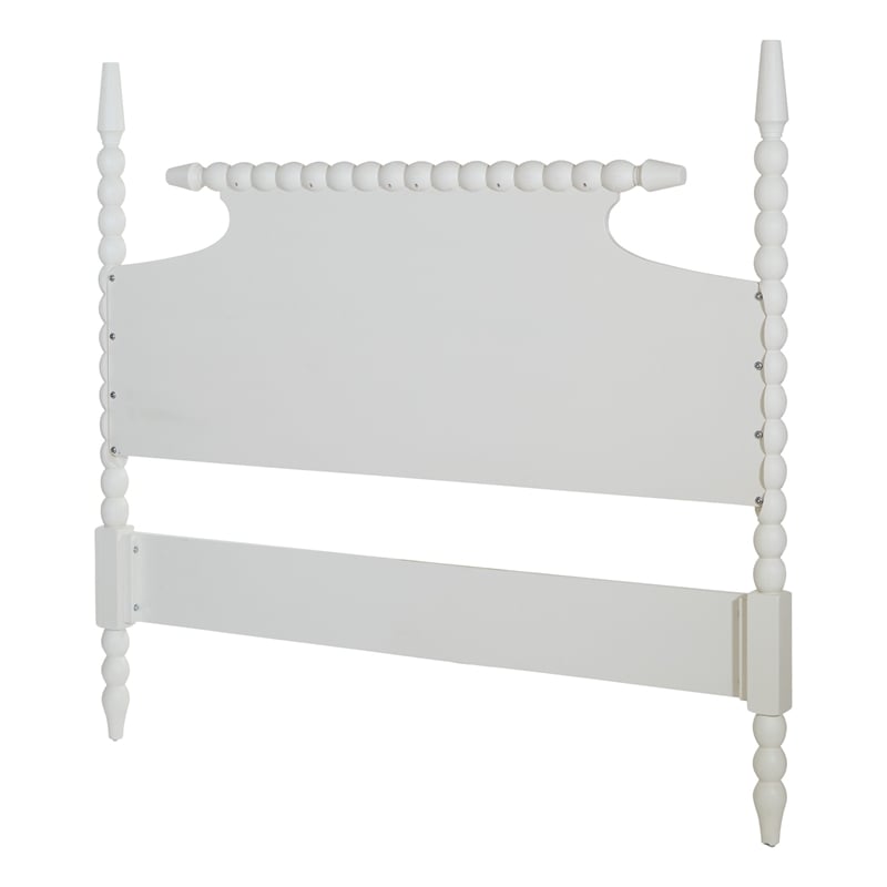 Pemberly Row Spindle Headboard in Mahogany with Antique White Finish