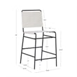 Pemberly Row Counter Stool with Sling Cream Fabric Seat and Black Frame