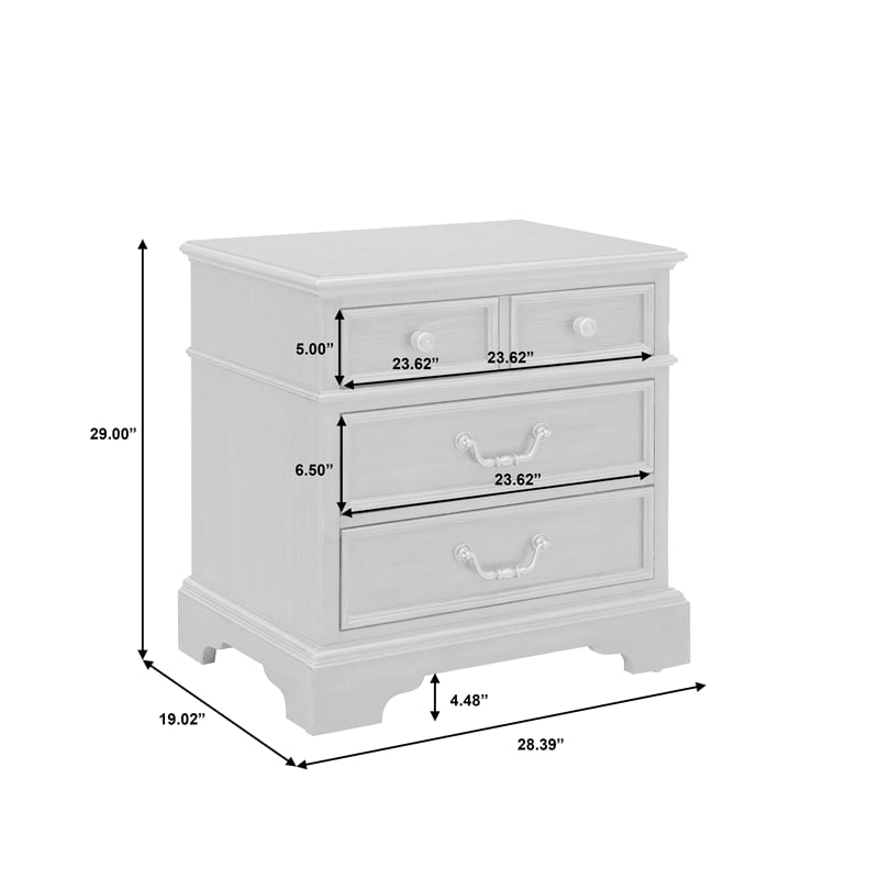 Pemberly Row 3 Drawer Nightstand in Brown Velvet Wood Finish