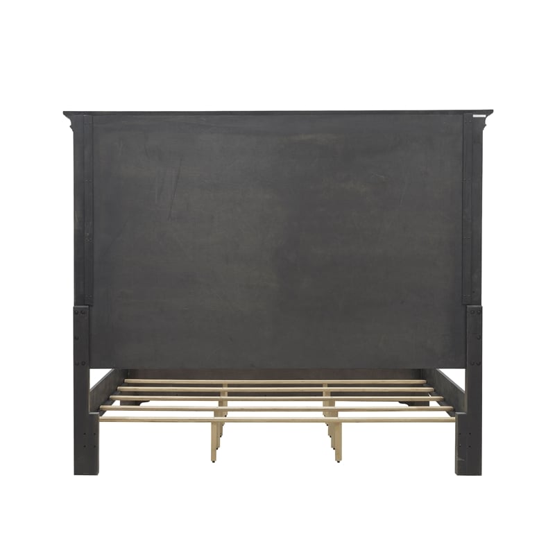 Pemberly Row Queen Storage Bed in Brown Velvet Wood Finish
