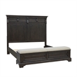 Pemberly Row King Storage Bed Mantel-Style in Brown Wood Finish