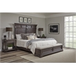 Pemberly Row King Storage Bed Mantel-Style in Brown Wood Finish
