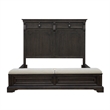Pemberly Row King Storage Bed Mantel-Style in Brown Wood Finish