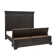 Pemberly Row King Storage Bed Mantel-Style in Brown Wood Finish