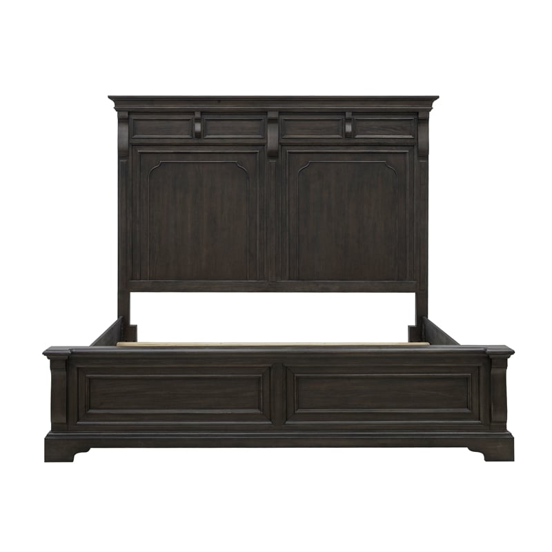 Pemberly Row California King Panel Bed in Brown Wood Finish