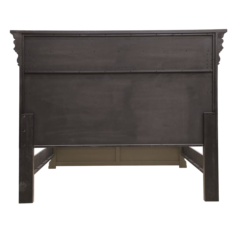 Pemberly Row Queen Bed with Chest Footboard in Brown Bark Finish
