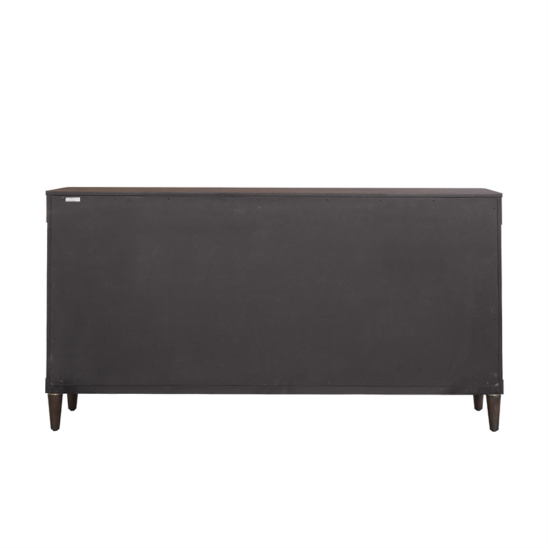 Pemberly Row 8-Drawer Dresser Neoclassic Style in Piano Brown Wood