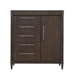 Pemberly Row 6-Drawer Master Chest with Cabinet Storage in Piano Brown