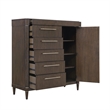 Pemberly Row 6-Drawer Master Chest with Cabinet Storage in Piano Brown