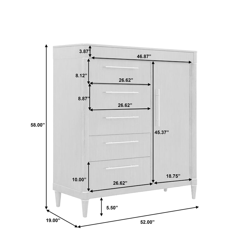Pemberly Row 6-Drawer Master Chest with Cabinet Storage in Piano Brown