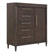 Pemberly Row 6-Drawer Master Chest with Cabinet Storage in Piano Brown