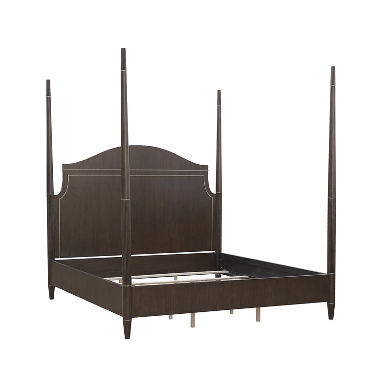 Pemberly Row King Poster Bed in Eucalyptus Piano Brown Wood