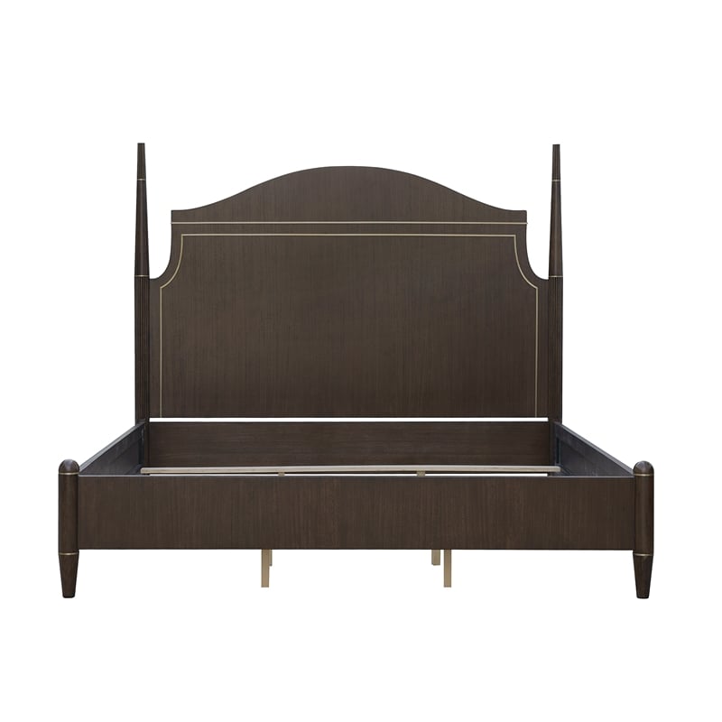 Pemberly Row King Poster Bed in Eucalyptus Piano Brown Wood