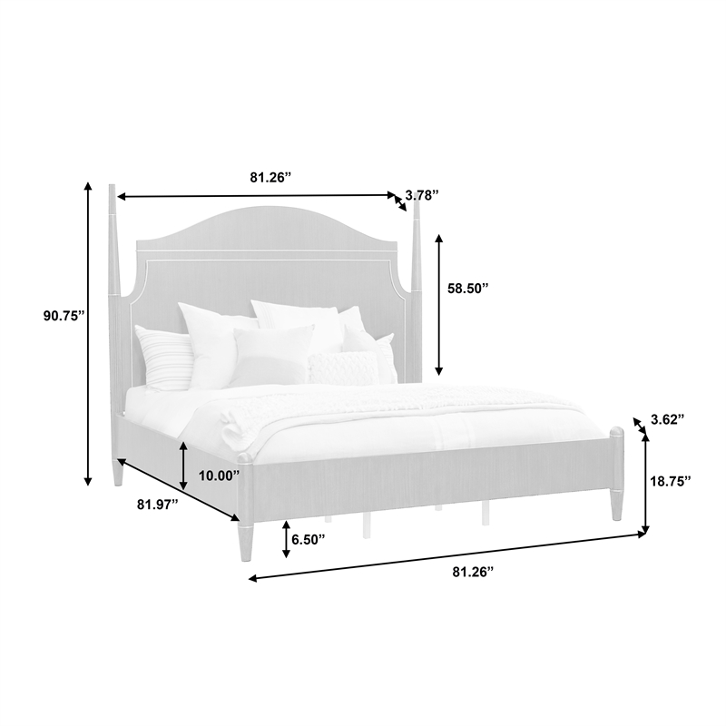 Pemberly Row King Poster Bed in Eucalyptus Piano Brown Wood
