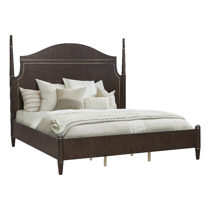 Pemberly Row King Poster Bed in Eucalyptus Piano Brown Wood