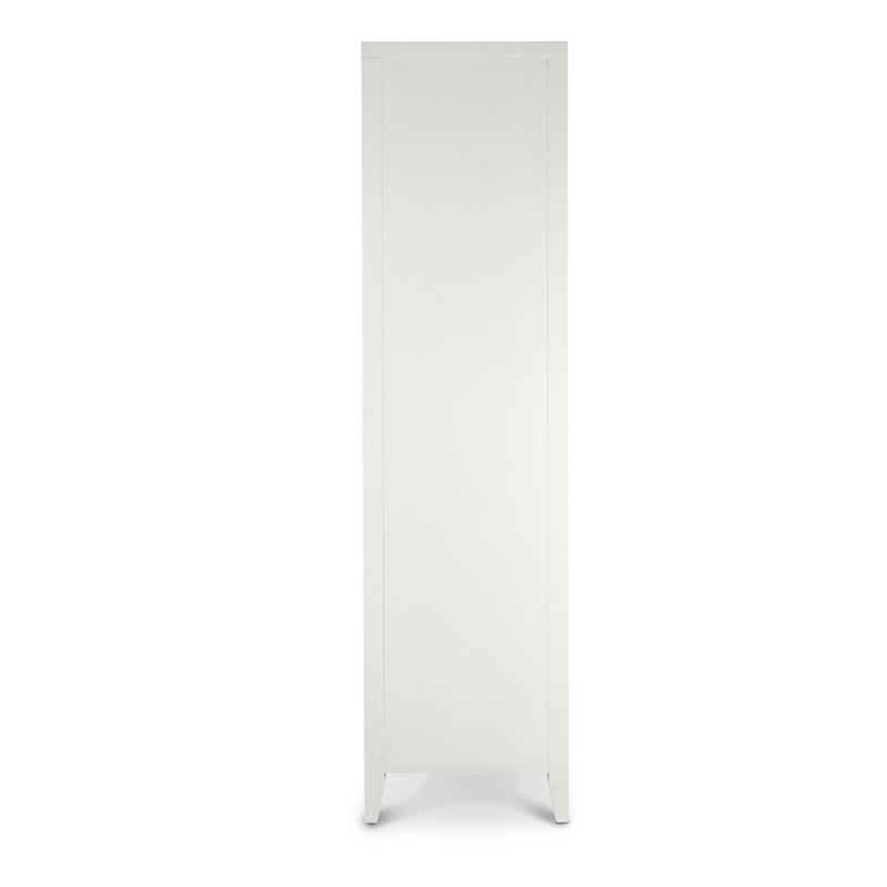 Pemberly Row White Curio Cabinet with Touch Lighting and Hardwood