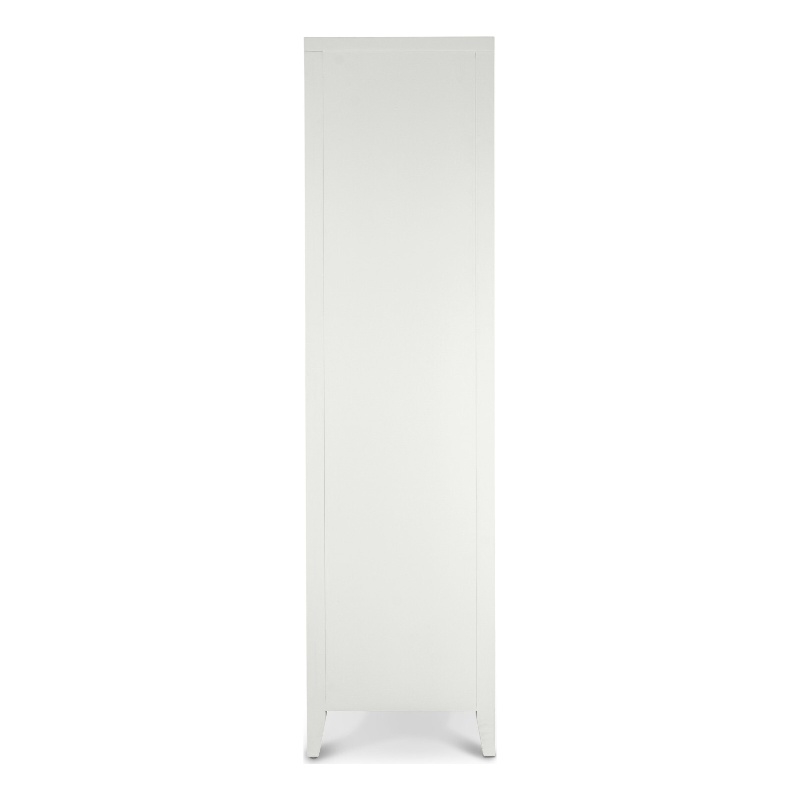 Pemberly Row White Curio Cabinet with Touch Lighting and Hardwood