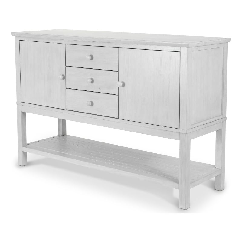 Pemberly Row 2-Door 3-Drawer Spruce Wood Credenza in White Finish