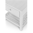 Pemberly Row 1-Drawer Wood End Table with Shelf in Distressed White Finish