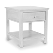 Pemberly Row 1-Drawer Wood End Table with Shelf in Distressed White Finish