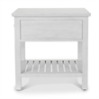 Pemberly Row 1-Drawer Wood End Table with Shelf in Distressed White Finish